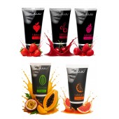 Набор из 5 съедобных лубрикантов JUJU (клубника, малина, тропические фрукты, вишня, грейпфрут) - JuJu - купить с доставкой в Туле