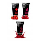 Набор из 3 съедобных лубрикантов JUJU (клубника, малина, вишня) - JuJu - купить с доставкой в Туле
