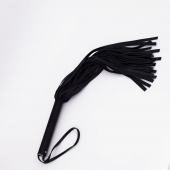 Черный кожаный флоггер - 45 см. - Crazy Handmade - купить с доставкой в Туле