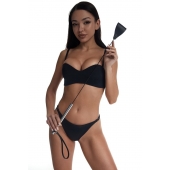 Стек с широким черным кожаным наконечником и металлической ручкой - 67 см. - Crazy Handmade - купить с доставкой в Туле