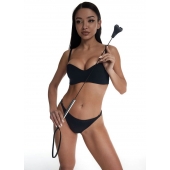 Стек с черным кожаным наконечником в виде сердца и металлической ручкой - 67 см. - Crazy Handmade - купить с доставкой в Туле