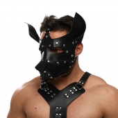 Черная кожаная маска «Собака» - Crazy Handmade - купить с доставкой в Туле