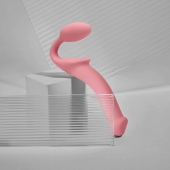 Розовый безремневой страпон Strap-on-me Semi-Realistic Bendable Strap-On size S - Strap-on-me - купить с доставкой в Туле