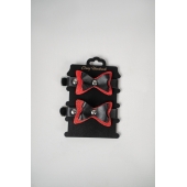 Черно-красные кожаные наручники с бантиками - Crazy Handmade - купить с доставкой в Туле