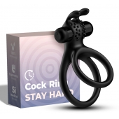 Черное эрекционное виброкольцо с подхватом мошонки Stay Hard - Boys of Toys - в Туле купить с доставкой