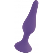Фиолетовая анальная втулка Silcone Purple Plug Large - 12,5 см. - Boys of Toys