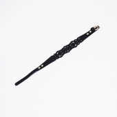 Черный ажурный чокер с золотистой фурнитурой - Crazy Handmade - купить с доставкой в Туле