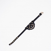 Черный чокер с клепками и золотистой фурнитурой - Crazy Handmade - купить с доставкой в Туле