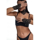 Фигурный набор для БДСМ-игр с узорами и золотистой фурнитурой - Crazy Handmade - купить с доставкой в Туле