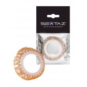 Эрекционное кольцо с бежевыми «ресничками» - Sextaz - в Туле купить с доставкой