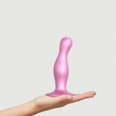 Розовая насадка Strap-On-Me Dildo Plug Curvy size M - Strap-on-me - купить с доставкой в Туле