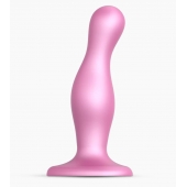 Розовая насадка Strap-On-Me Dildo Plug Curvy size M - Strap-on-me - купить с доставкой в Туле