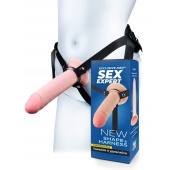 Мужской полый страпон на регулируемых ремешках - 22 см. - Sex Expert - купить с доставкой в Туле