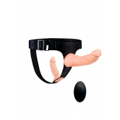 Женский страпон с 2 насадками, вибрацией и пультом ДУ - Erowoman-Eroman - купить с доставкой в Туле