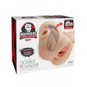 Телесный мастурбатор с вибрацией Double Pounder Vibrating Squeeze Stroker - Pipedream - в Туле купить с доставкой