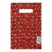 Красный подарочный новогодний пакет с вырубной ручкой (20х30 см) - Сима-Ленд - купить с доставкой в Туле