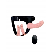 Женский страпон с 3 насадками и вибрацией - Erowoman-Eroman - купить с доставкой в Туле