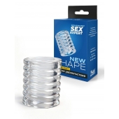 Прозрачная сквозная насадка на пенис с ребрышками - Sex Expert - в Туле купить с доставкой