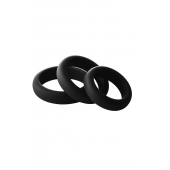 Набор из 3 черных эрекционных колец Smooth Silicone Cockring Pack - Dream Toys - в Туле купить с доставкой