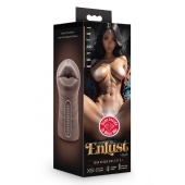 Коричневый мастурбатор-ротик Krystal Vibrating Masturbator - Blush Novelties - в Туле купить с доставкой