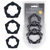 Набор из 3 эрекционных колец Beaded Silicone Cockring Set - Shots Media BV - в Туле купить с доставкой