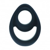 Черное эрекционное кольцо Double Ergo Silicone Cockring - Shots Media BV - в Туле купить с доставкой