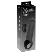 Черная вибронасадка для пениса с хомутом для мошонки и пультом ДУ Remote Controlled Penis Extension - Orion - в Туле купить с доставкой