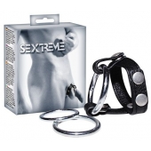 Подхват для мошонки с 3 съемными эрекционными кольцами Leder-Riemen - Orion - в Туле купить с доставкой