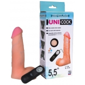 Фаллическая насадка Харнесс UNICOCK 5,5  с вибрацией - 17 см. - LOVETOY (А-Полимер) - купить с доставкой в Туле