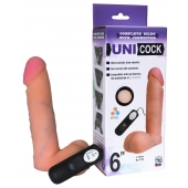 Фаллическая насадка Харнесс UNICOCK 6  с вибрацией - 18 см. - LOVETOY (А-Полимер) - купить с доставкой в Туле