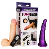 Вибрострапон с двумя насадками UniStrap - 18 и 18 см. - LOVETOY (А-Полимер) - купить с доставкой в Туле