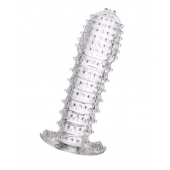 Гелевая прозрачная насадка c шипами - 12 см. - Toyfa Basic - в Туле купить с доставкой