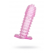 Гелевая розовая насадка с шипами - 12 см. - Toyfa Basic - в Туле купить с доставкой