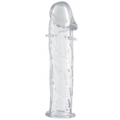 Гладкая прозрачная насадка с усиками под головкой - 12,5 см. - Toyfa Basic - в Туле купить с доставкой