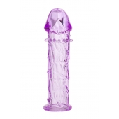 Гладкая фиолетовая насадка с усиками под головкой - 12,5 см. - Toyfa Basic - в Туле купить с доставкой