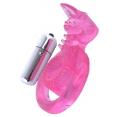 Розовая вибронасадка со стимулятор клитора   Язычок - Toyfa Basic - в Туле купить с доставкой