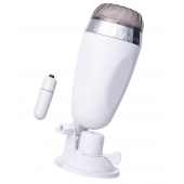 Мастурбатор-вагина в белой колбе с присоской и встраиваемой вибропулей - A-toys - в Туле купить с доставкой