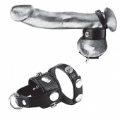 Утяжка для мошонки и пениса Cock Ring With 1  Ball Stretcher And Optional Weight Ring - BlueLine - купить с доставкой в Туле