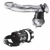 Утяжка на пенис и мошонку Cock Ring With 1.5  Ball Stretcher And Optional Weight Ring - BlueLine - купить с доставкой в Туле