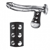 Чёрная утяжка на кнопках 100% PVC STRAP WITH METAL SNAP - BlueLine - купить с доставкой в Туле
