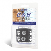 Ремень на член и мошонку 1.5  Cock Ring With Ball Strap - BlueLine - купить с доставкой в Туле