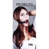 Чёрный кожаный чокер-кляп Tyra Black - Rebelts - купить с доставкой в Туле