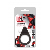 Чёрное эрекционное кольцо LIT-UP SILICONE STIMU RING 1 BLACK - Dream Toys - в Туле купить с доставкой