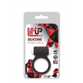 Чёрное эрекционное виброкольцо LIT-UP SILICONE STIMU RING 3 BLACK - Dream Toys - в Туле купить с доставкой