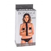 Ошейник с длинной лентой и наручниками Strap Bondage Kit Plus Size - Lola Games - купить с доставкой в Туле