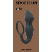 Серое эрекционное кольцо Sensation с анальным стимулятором - Lola Games - в Туле купить с доставкой