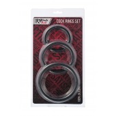 Набор из 3 чёрных эрекционных колец - ToyFa - в Туле купить с доставкой