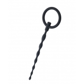 Чёрный уретральный плаг с кольцом - ToyFa - купить с доставкой в Туле