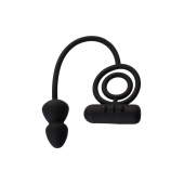 Чёрное эрекционное кольцо с вибропулькой и анальным хвостом - Erotist Adult Toys - в Туле купить с доставкой