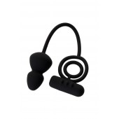 Чёрное эрекционное кольцо с вибростимулятором и анальным хвостом - Erotist Adult Toys - в Туле купить с доставкой
